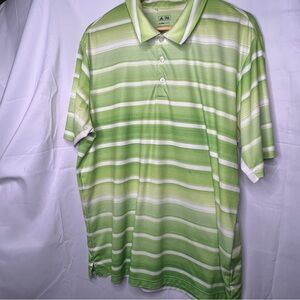 Adidas Men's Adult Size XL Polo Golf Climacool Green Polyester Short Sleeve